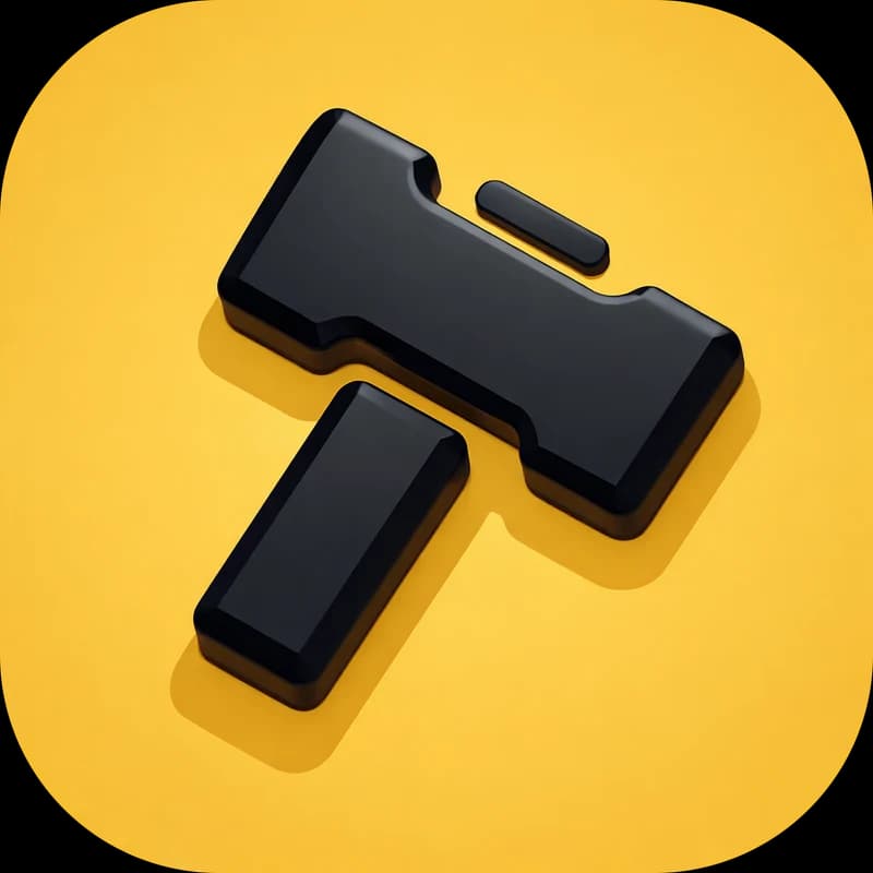 Sledge symbol — 3D sledgehammer icon on an amber tile